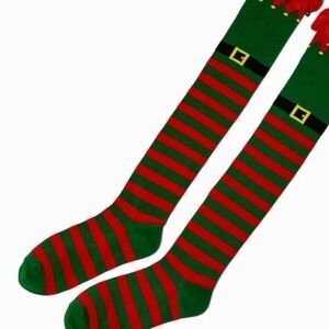Claire’s Over The Knee Elf Stripe Socks